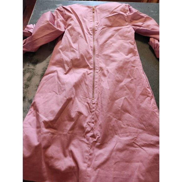 TED BAKER WOMEN TUNIC V-NECK DRESS DUSTY PINK BOW SOLYANE SIZE 0 (US 2) - Picture 3 of 5